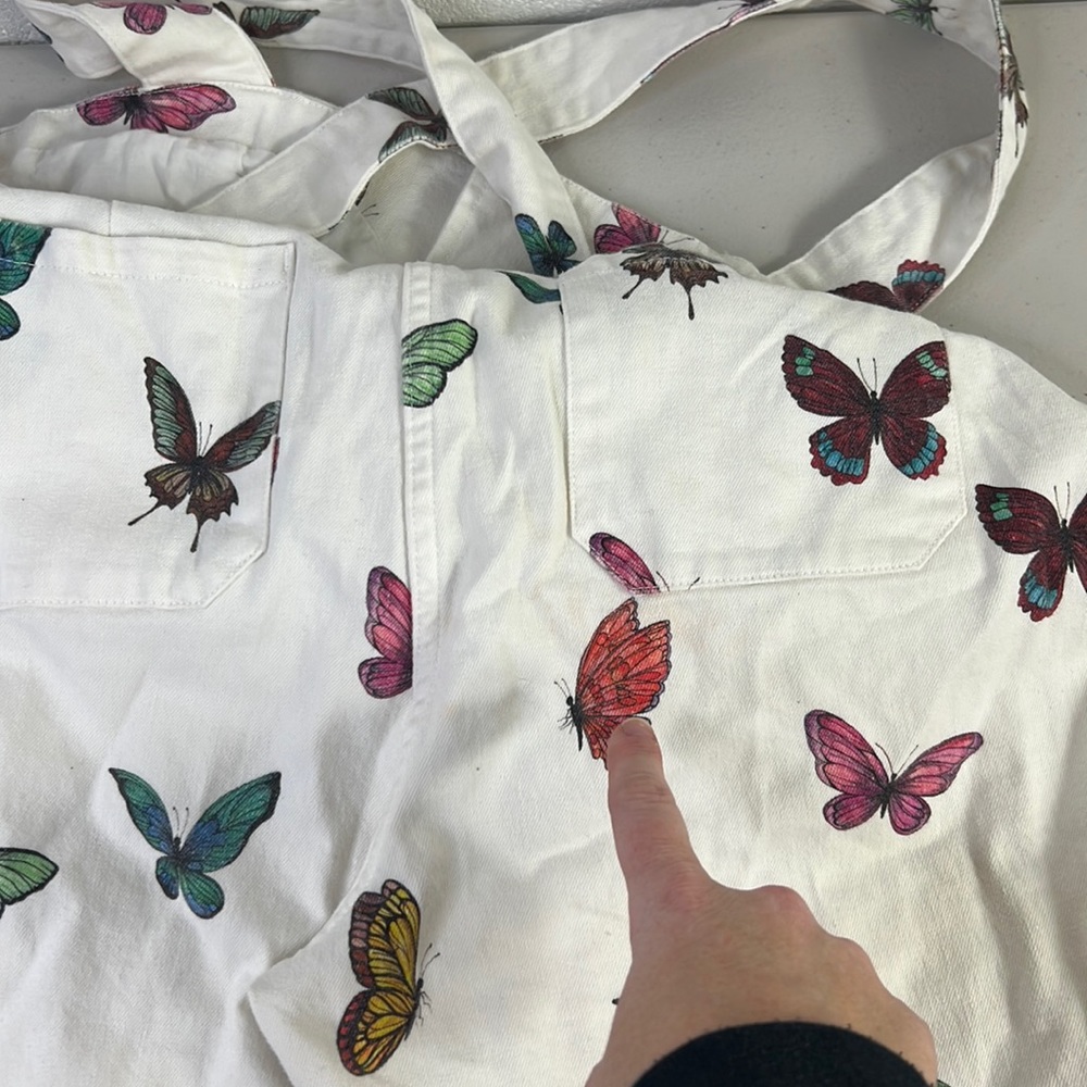 Rent the runway sz 12 Rachel Antonoff clem butterfly pattern jumpsuit rainbow - Picture 9 of 12